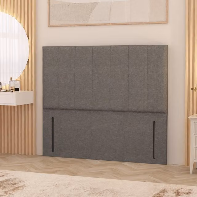Somnior Beds Ltd Austin Linen Fabric 54 inch Floor Standing Upholstered Headboard in Silver/Grey for Small Double Beds