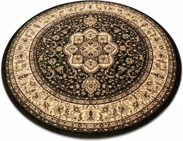 RugsX Royal Oriental Round Rug in Green, Diameter: 150 cm – 1