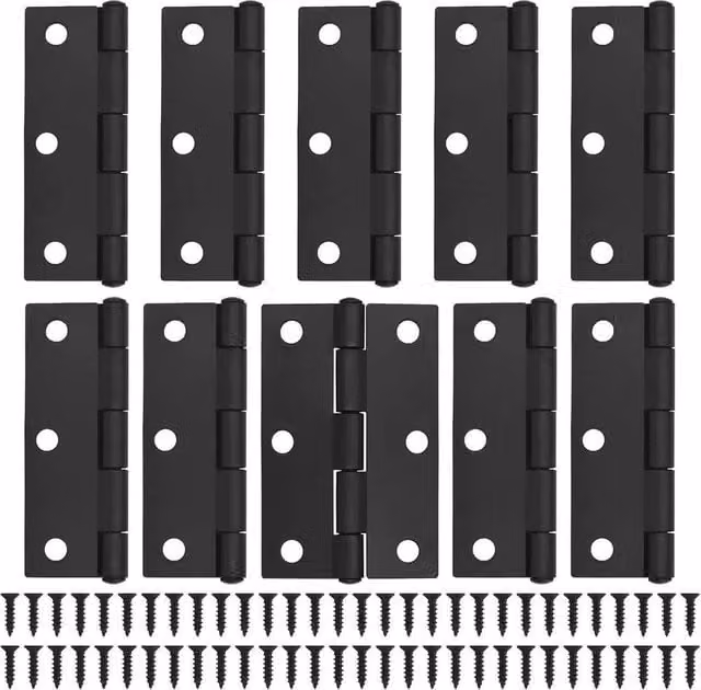 SPETLEK 10 Pack of Matt Black Steel Butt Hinges for Internal Doors