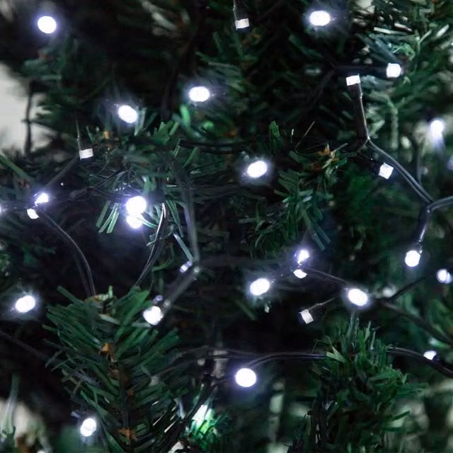 Voltico 50 LED Solar String Lights in Cool White for Outdoor Garden and Christmas Decor