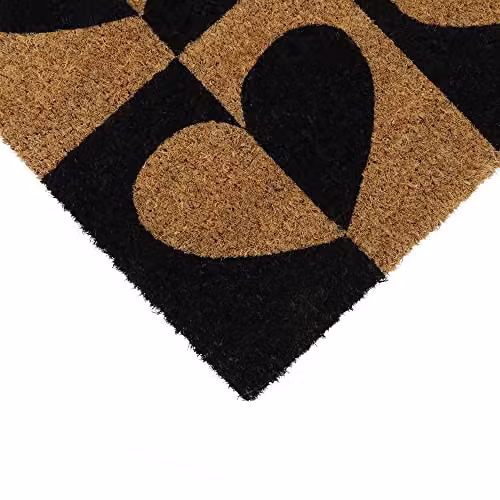JVL Heart to Heart Coir Door Mat, Brown/Beige, W/D/H: 70 x 40 x 1.5 cm – 3