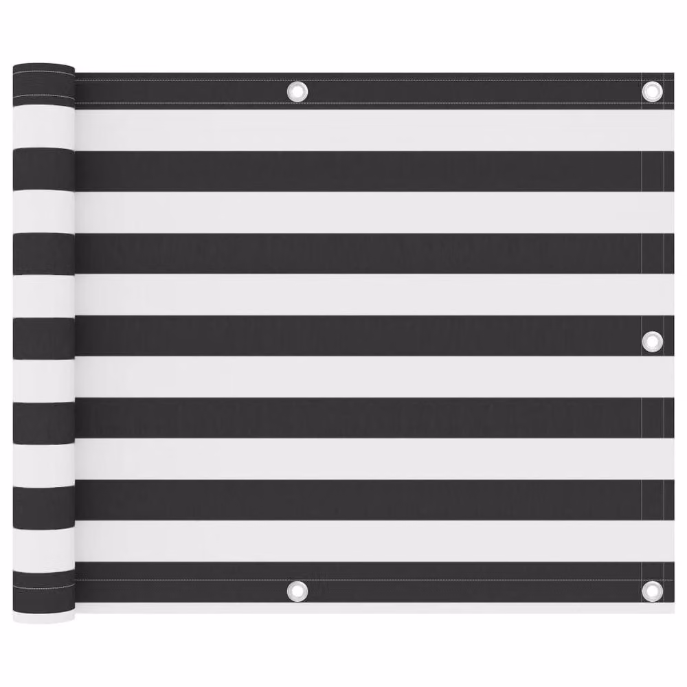 Berkfield Home Modern Balcony Screen in Anthracite and White Oxford Fabric, W: 75 cm, H: 600 cm – 2