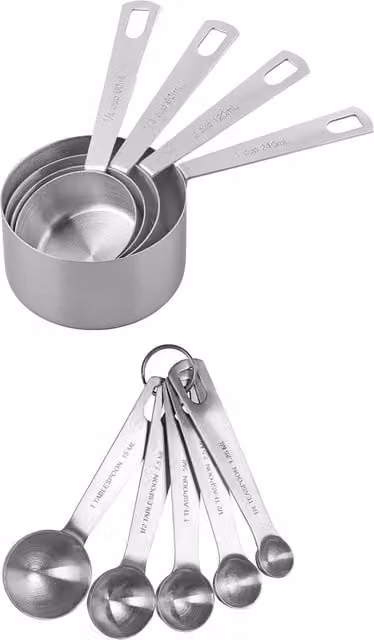 Tala Stainless Steel Nesting Measuring Spoons and Measuring Cups Set, Silver