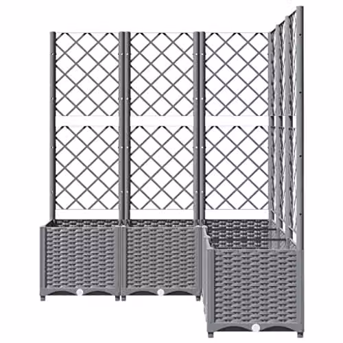 vidaXL Garden Planter Tub in Grey, W/D/H: 120 x 120 x 136 cm – 4