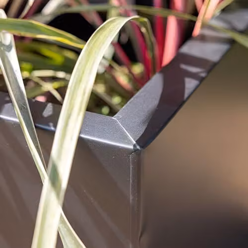 Primrose Black and Grey Galvanised Steel Rectangular Garden Planter Tub – 3