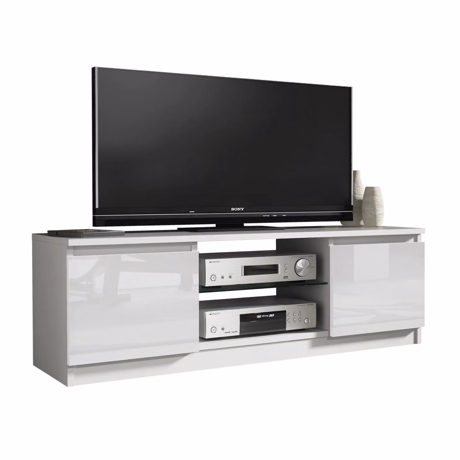 Creative Furniture Modern White High Gloss TV Unit W/D/H: 120 x 38 x 40 cm – 2
