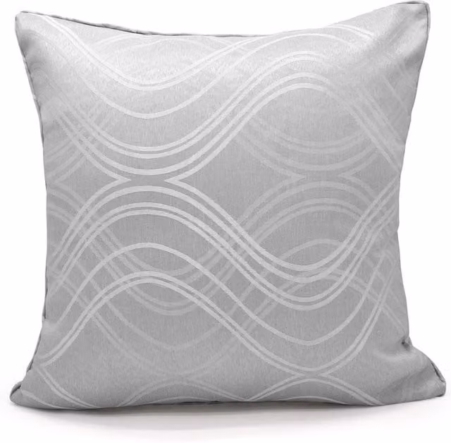 Velosso Modern Grey Graphic Woven Spirals Design Square Cushion