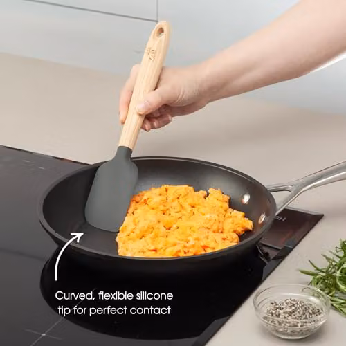 Zeal Silicone Spatula with Wood Handle, Grey, 25 cm – 2