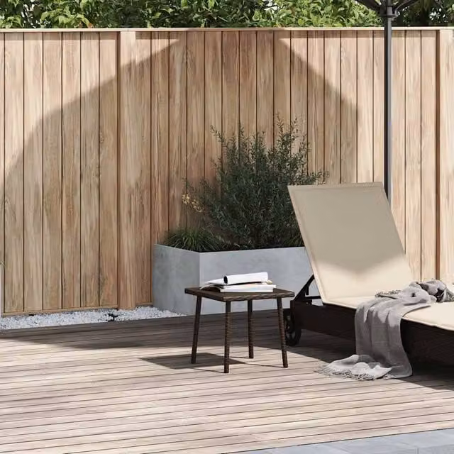 Berkfield Home Rectangular Brown Poly Rattan Garden Coffee Table W/D/H: 40 x 40 x 37 cm