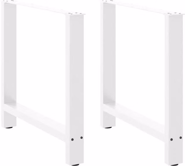 Berkfield Home Steel Coffee Table Legs, White, 2 Pieces, H: 72-73 cm, W: 80 cm