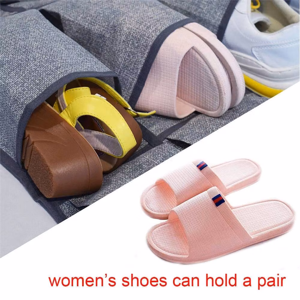 SPETLEK 24 Pocket Over Door Shoe Holder Hanging Storage Organiser in Grey – 3