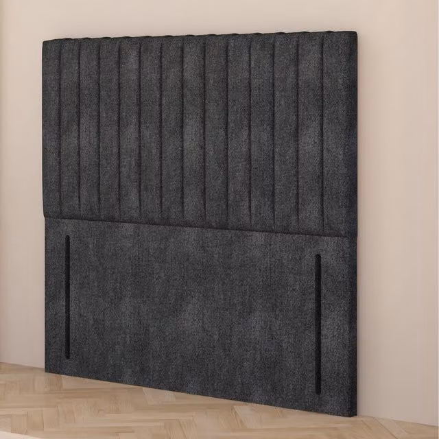 Somnior Beds Ltd Verona Tweed Fabric 54 Inch Floor Standing Upholstered Headboard in Charcoal Grey Small Double