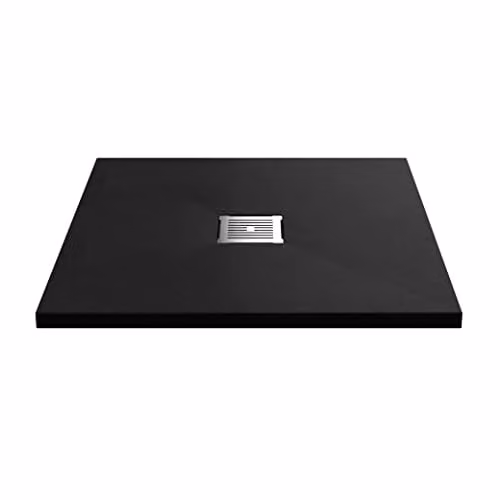 nuie NLT91006 Modern Slimline Square Shower Tray in Slate Black, W x W: 80 x 80 cm – 1
