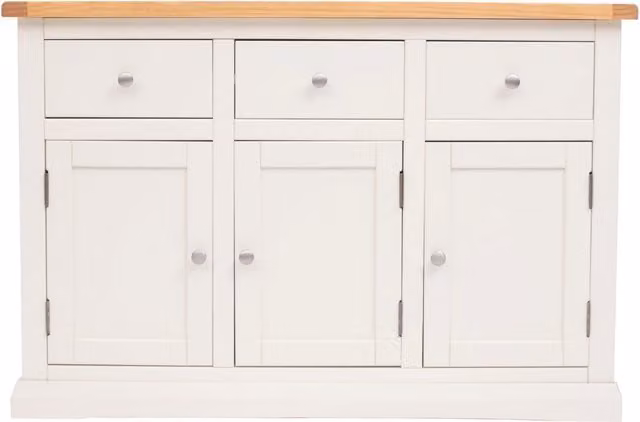 Cabinet Bits Castelli White Waxed Pine 3 Door 3 Drawer Sideboard