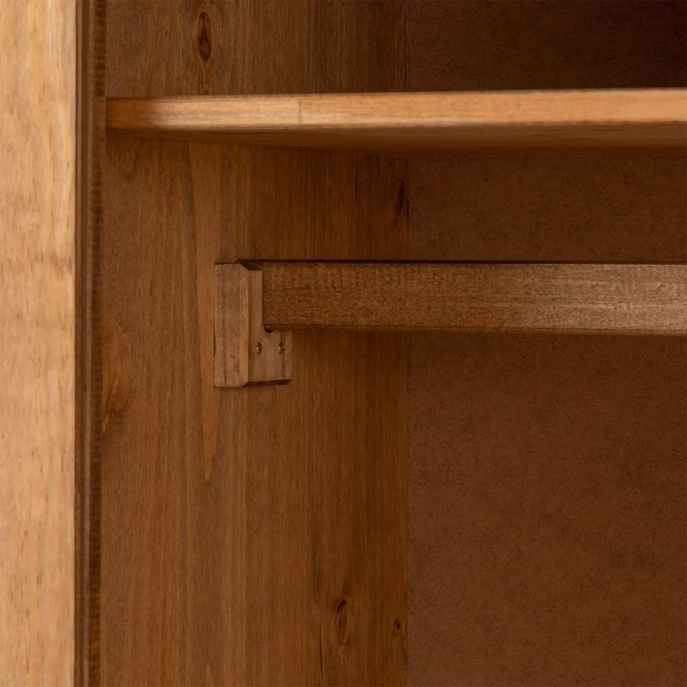 Seconique Corona Essentials 4 Door Wardrobe in Natural Waxed Pine – 3