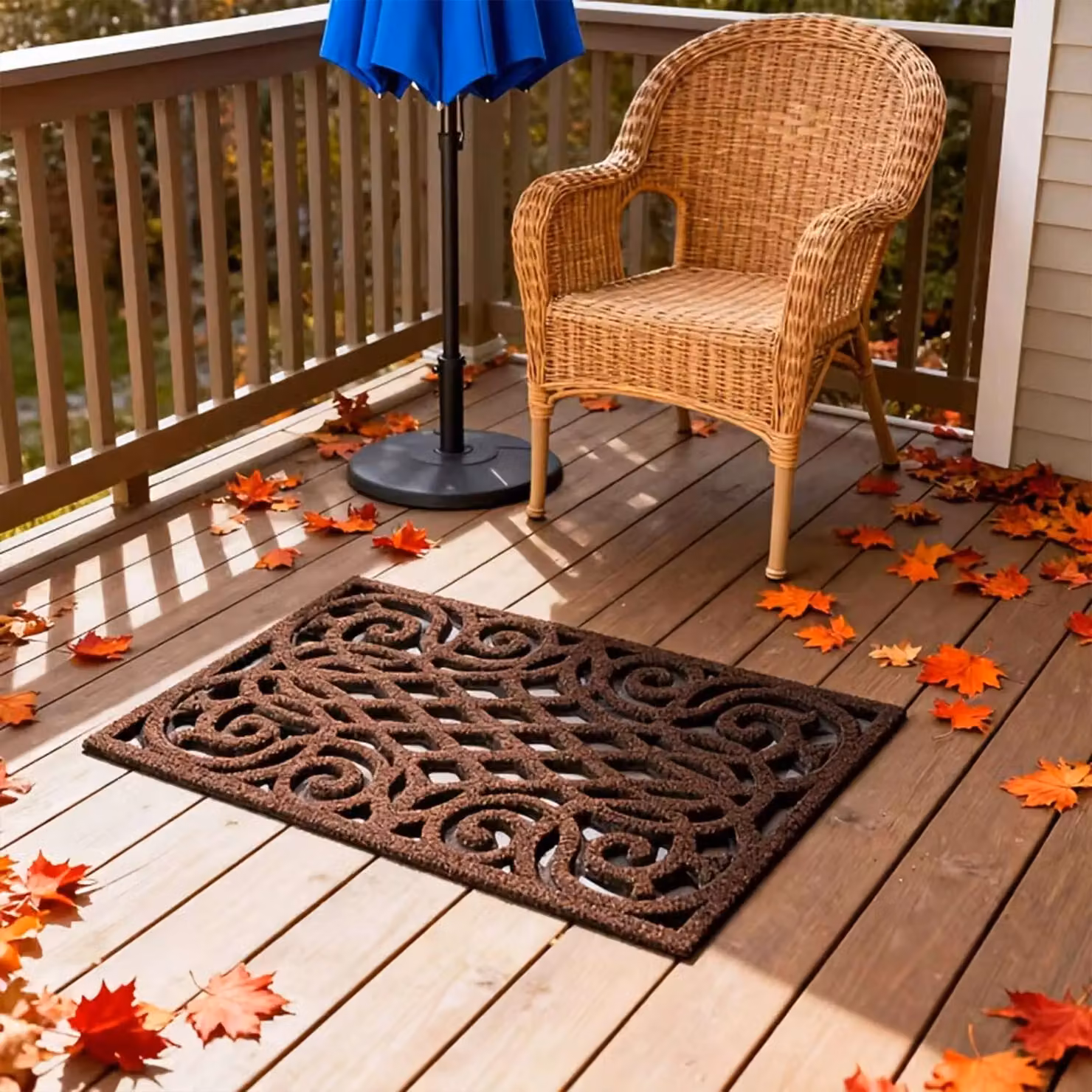 Nicoman Heavy Duty Rubber Outdoor Doormat, Brown, W: 75 cm, D: 44 cm, H: 1 cm – 11
