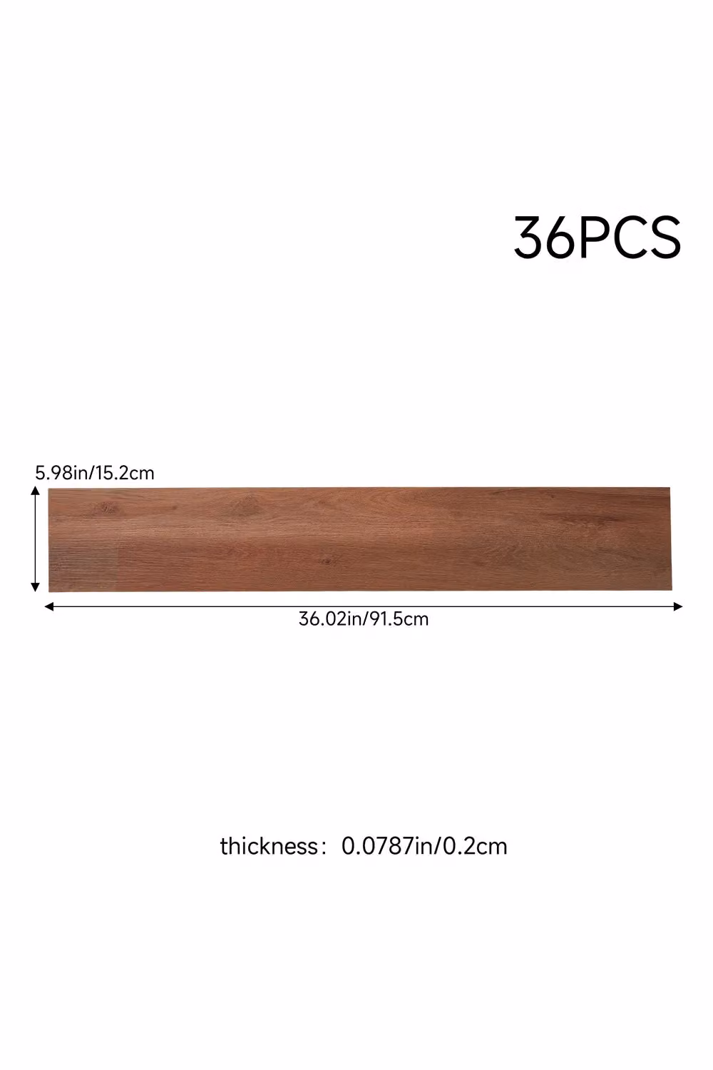 Living and Home 36-Piece Brown Wood-Effect Self-Adhesive PVC Flooring with UV Coating, 5m2 Coverage – 3