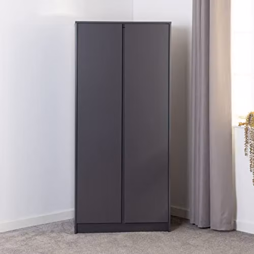 Seconique Malvern 2 Door Wardrobe in Grey, H 180 cm x W 50.5 cm x D 50.5 cm – 2