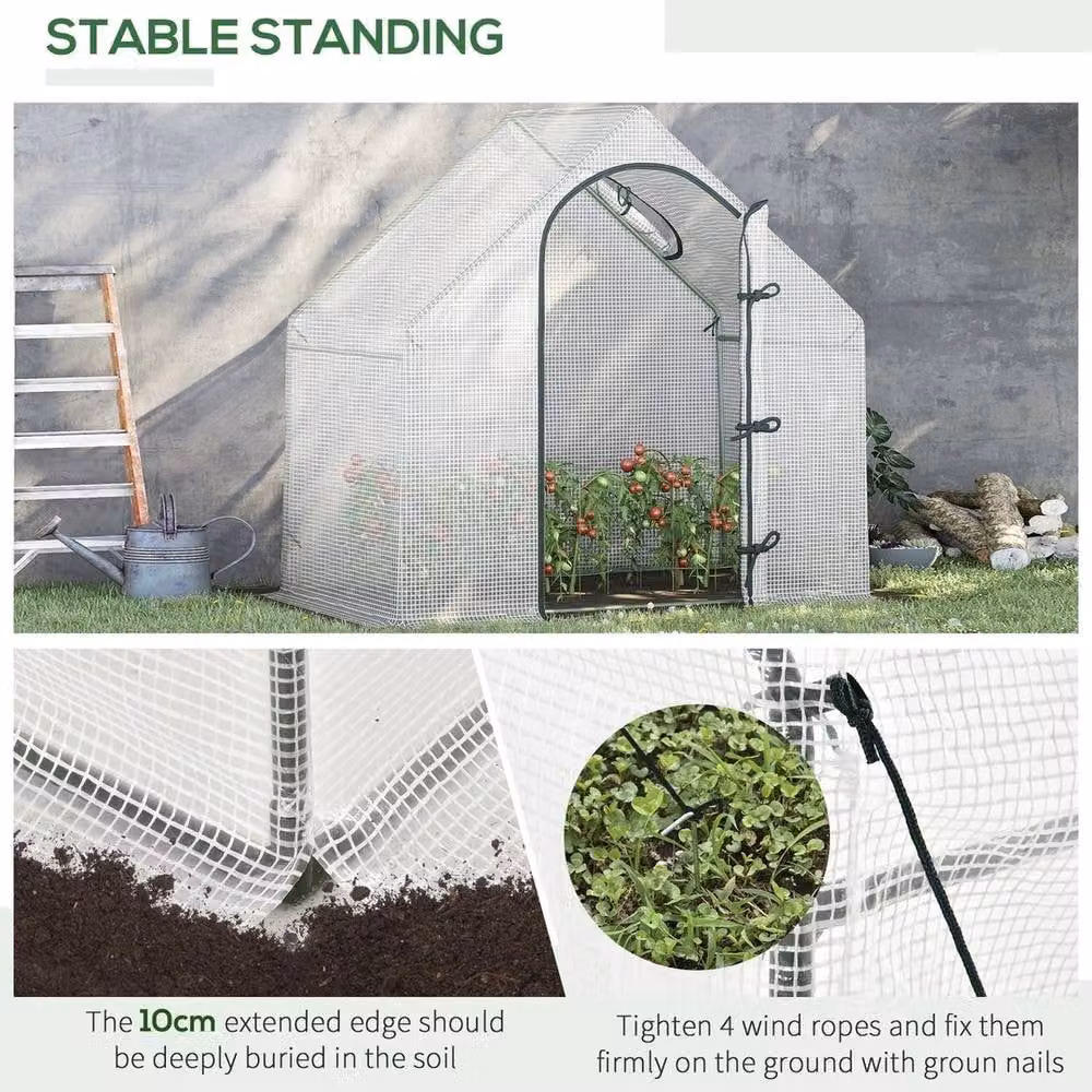 NESTLUNE White Portable Walk-In Mini Greenhouse Growing House – 2