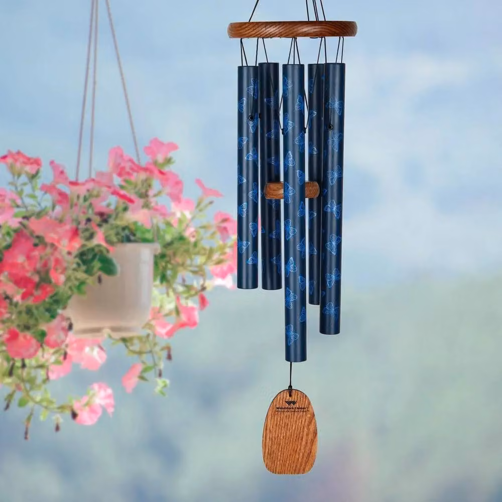Woodstock Chimes Butterfly Hanging Garden Wind Chime in Blue – 2
