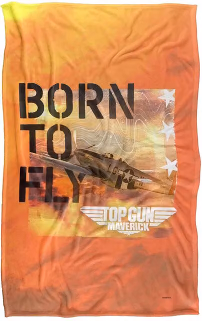 Paramount Top Gun: Maverick Born To Fly Super Soft Silky Feel Fleece Blanket, Multicolour and Orange – 5