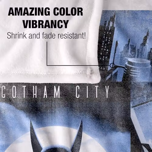LOGOVISION Batman Caped Crusader Animated Series Gotham Square Super Soft Silky Touch Fleece Throw Blanket, Multicolour, W: 152.0 cm, D: 127.0 cm – 3