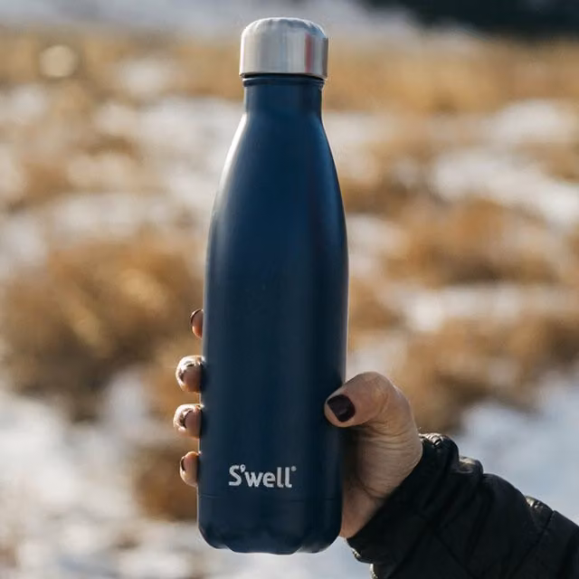 S'well Azurite Vacuum Insulated Stainless Steel Water Bottle, 500 ml, Blue