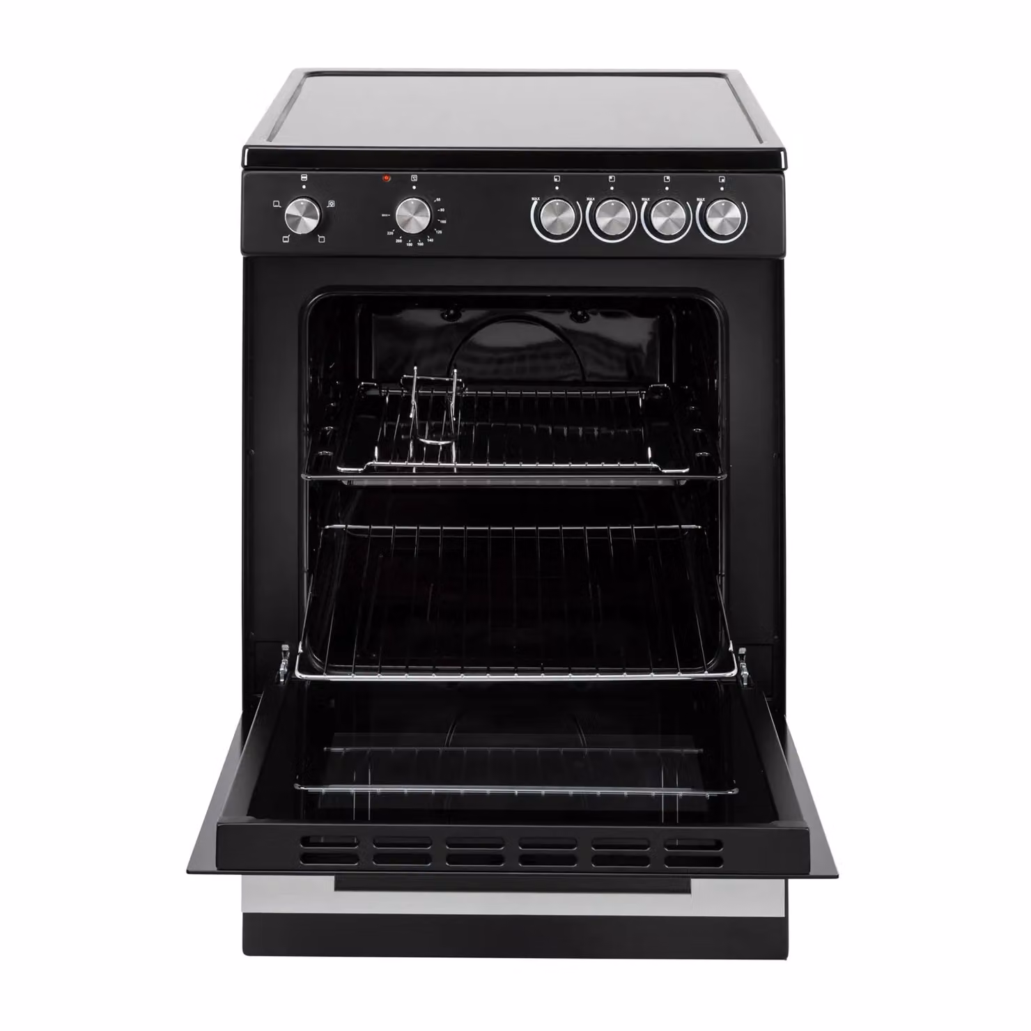 Willow Black Electric Freestanding Single Cavity Cooker with 4 Ceramic Burners and Grill, Width: 60 cm – 2