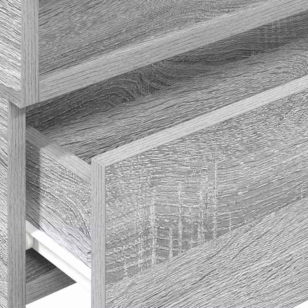 Berkfield Home Set of 2 Wall-mounted Bedside Cabinets in Grey Sonoma, W: 45 cm, D: 26 cm, H: 28.5 cm – 3