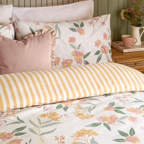 Wylder Nature Betsie Reversible Floral Cotton Duvet Cover Set in Yellow and Multicolour, W/D/H: 90 x 200 cm – 2