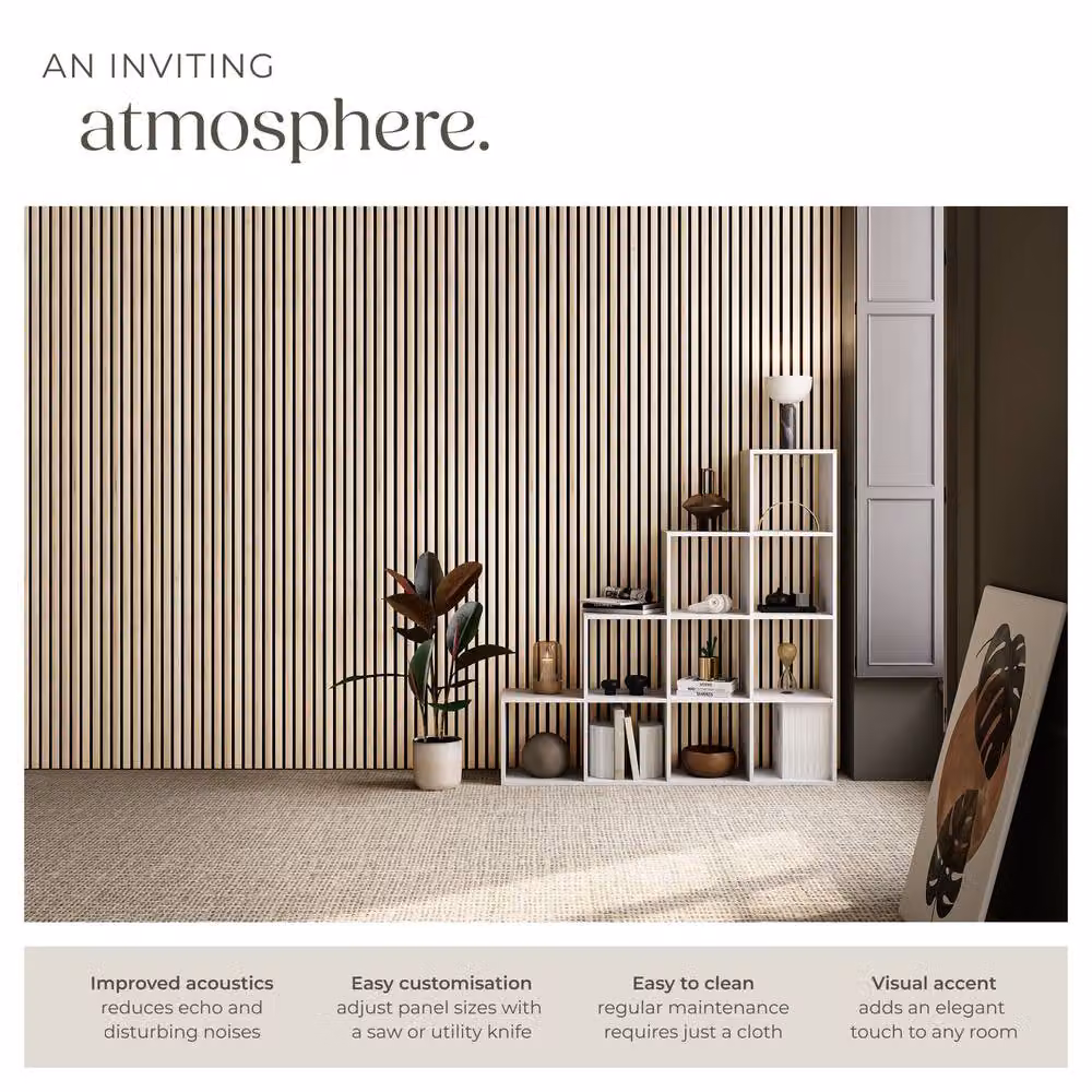 tectake Acoustic Wood Look Wall Panels in Brown – 2