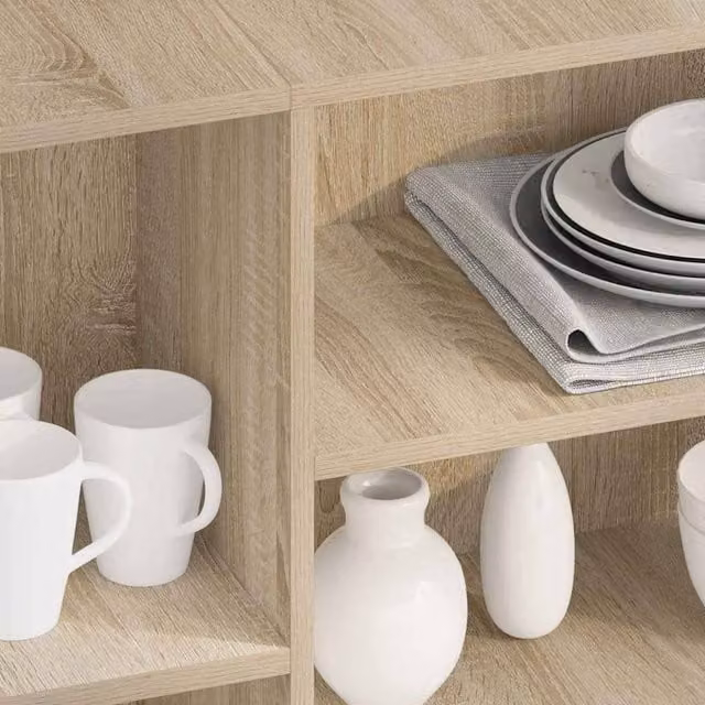 Berkfield Home Sonoma Oak Sideboard in Beige, W/D/H: 120 x 30 x 75 cm