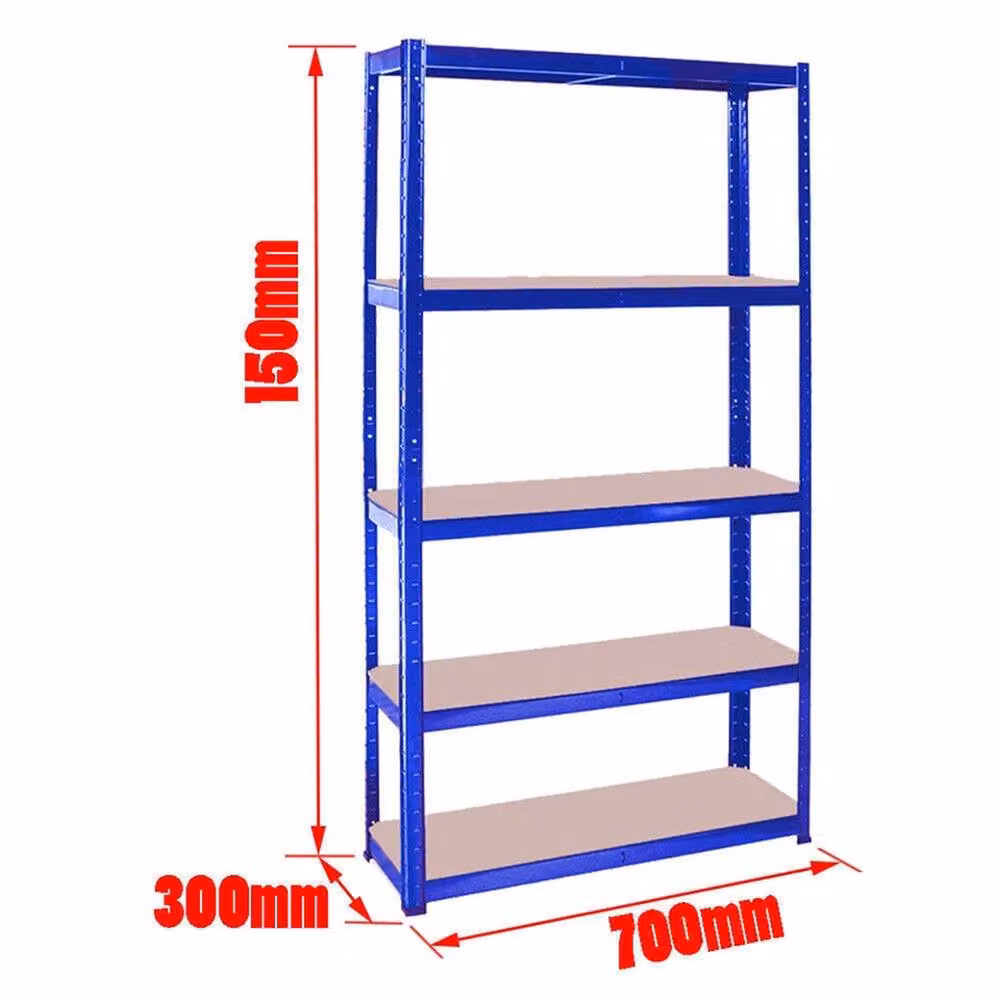 Nordara 5 Tier Heavy Duty Boltless Metal Shelving Unit in Blue, Width: 80 cm – 2