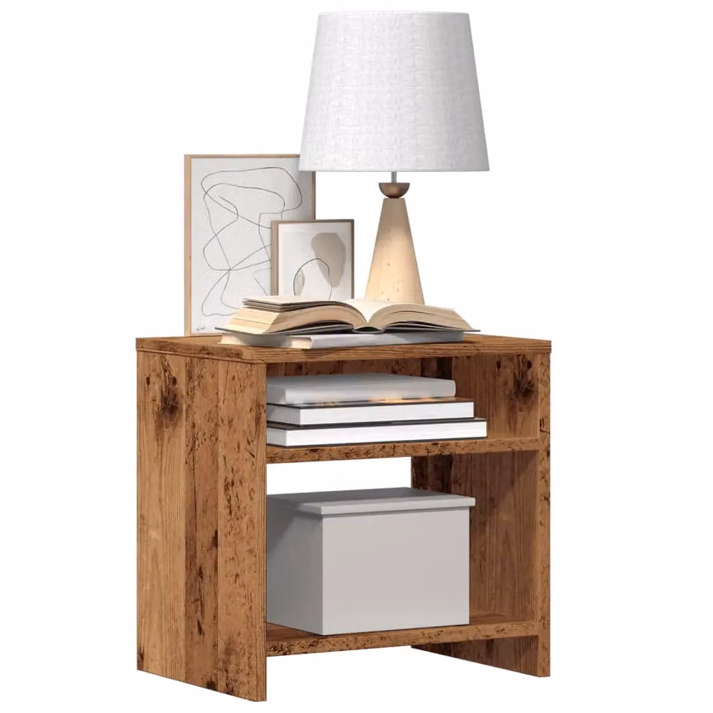 Berkfield Home Set of 2 Industrial Bedside Cabinets in Brown Old Wood, W/D/H: 40 x 30 x 40 cm – 3