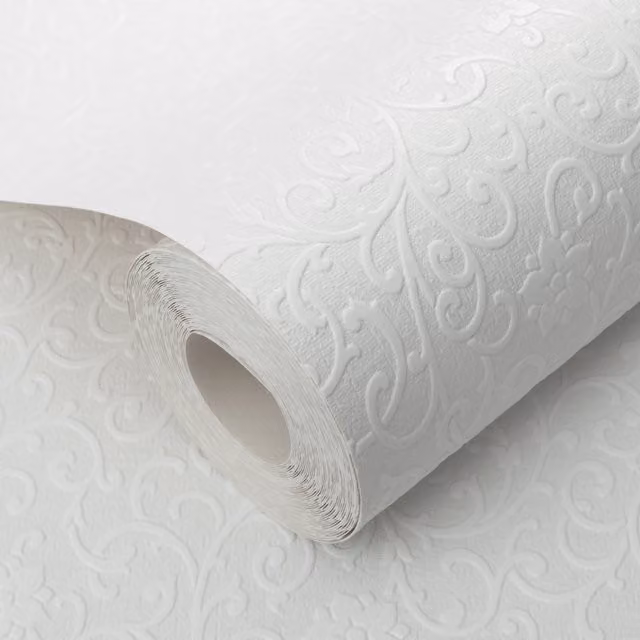 Erismann Classic White Paintable Floral Botanical Wallpaper Roll