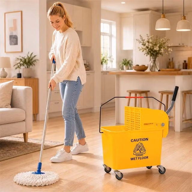 EONLION Yellow Compact Mop Bucket with Wringer – 1