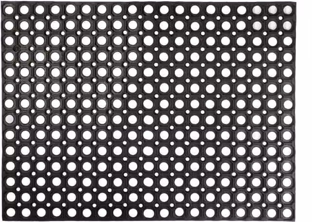 Nicola Spring Black Weatherproof Rubber Door Mat, W: 80 cm x D: 80 cm x H: 1 cm