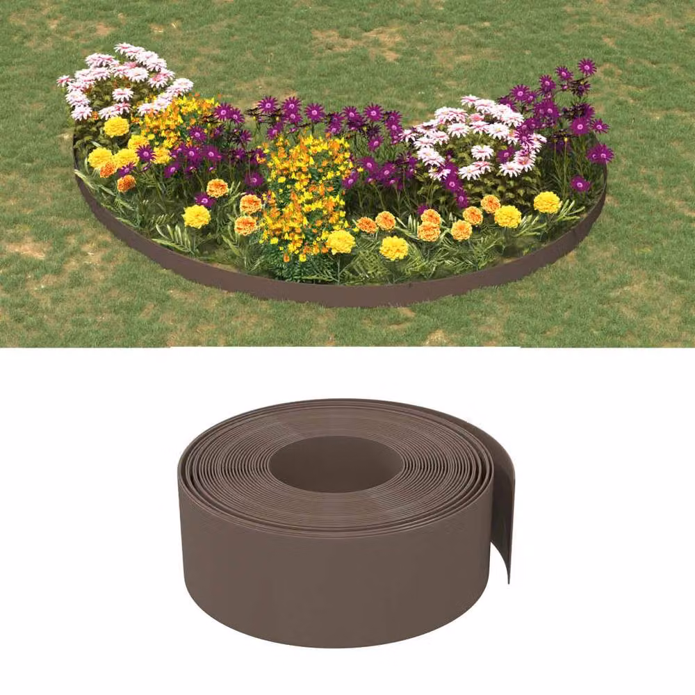 Berkfield Home Garden Edgings, 4 Pieces, Brown Polyethylene – 1