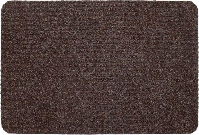 My Home Juno Ribbed Rectangular Door Mat, Brown, Medium
