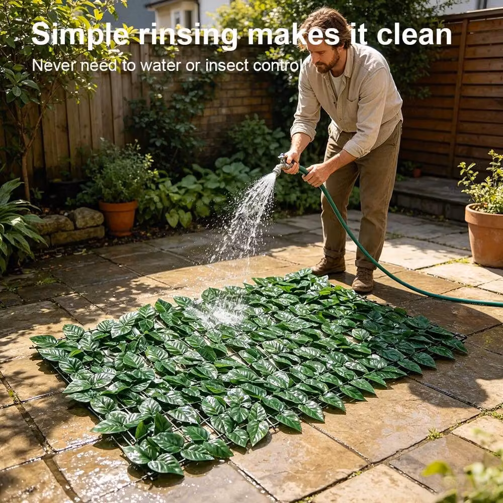 NESTLUNE Artificial Ivy Leaf Hedge Mat Roll Green Privacy Fence Wall Cover W: 300 cm, H: 100 cm – 6