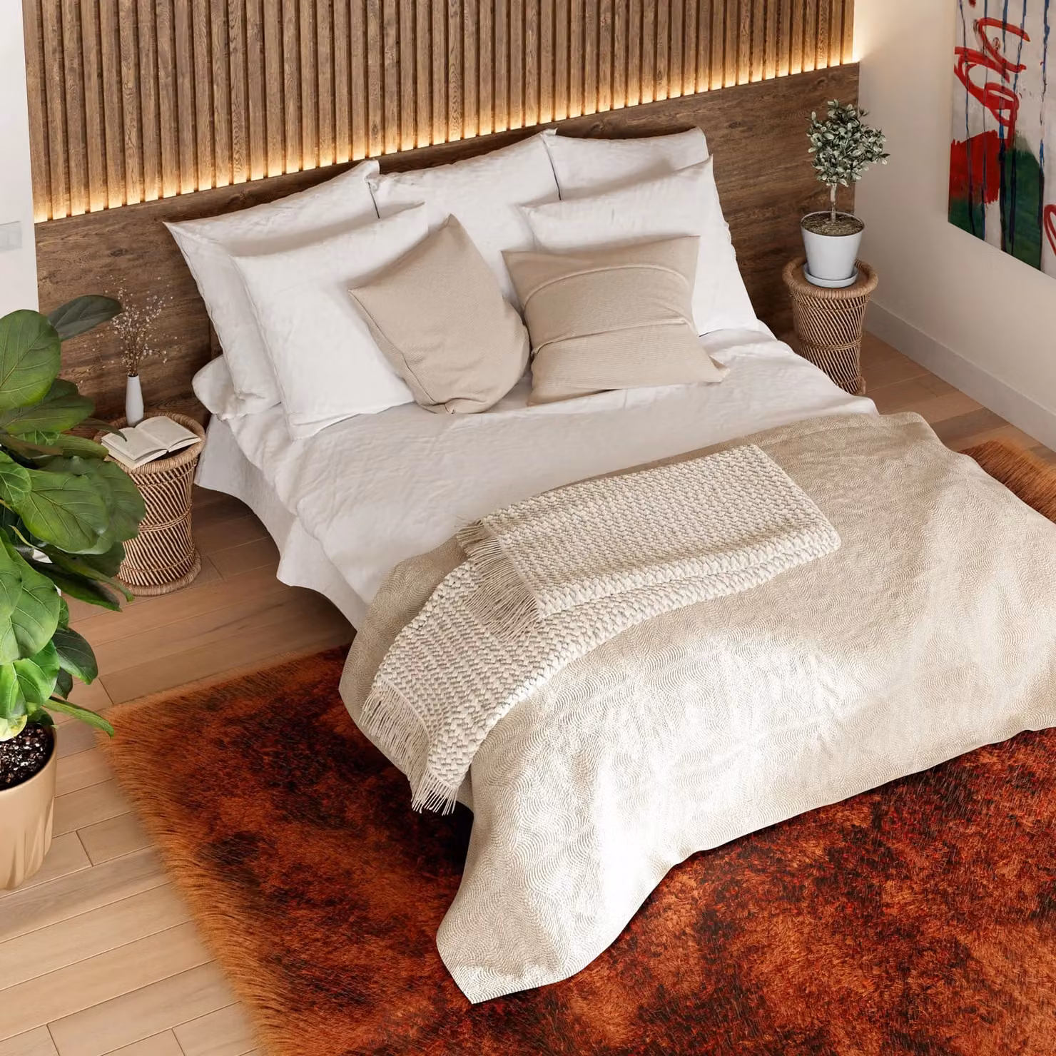 Kukoon Terracotta Soft Shaggy Fluffy Living Area Rug, W: 160 cm, D: 230 cm – 2