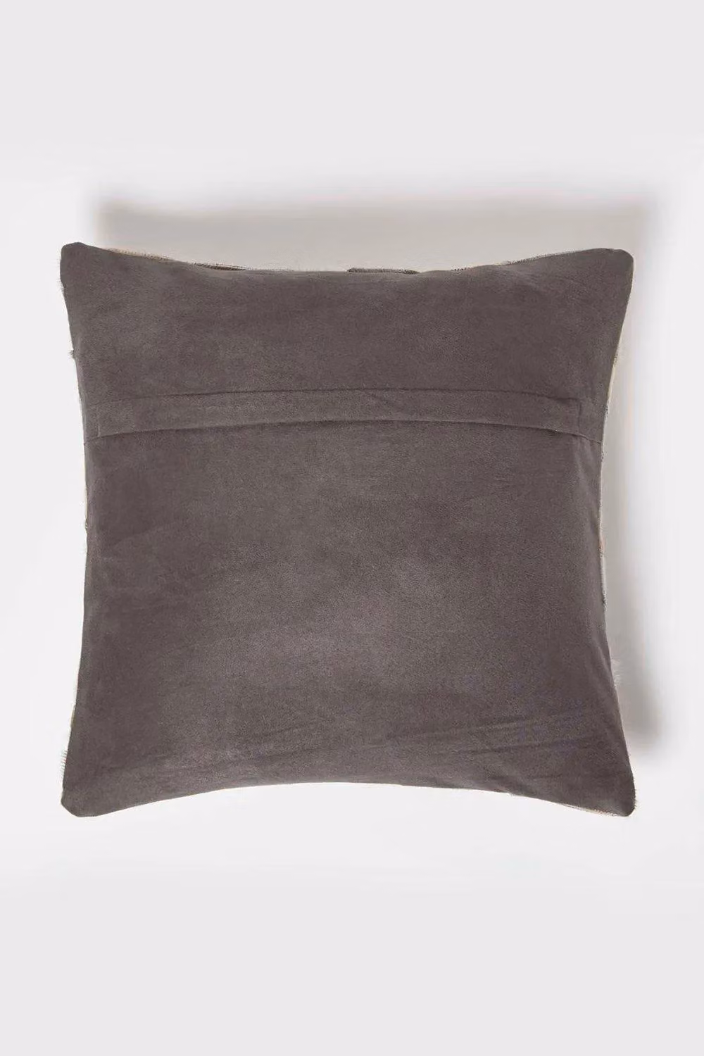 Homescapes Grey and Beige Geometric Star Leather Cushion, W/D/H: 45 x 45 x 45 cm – 3