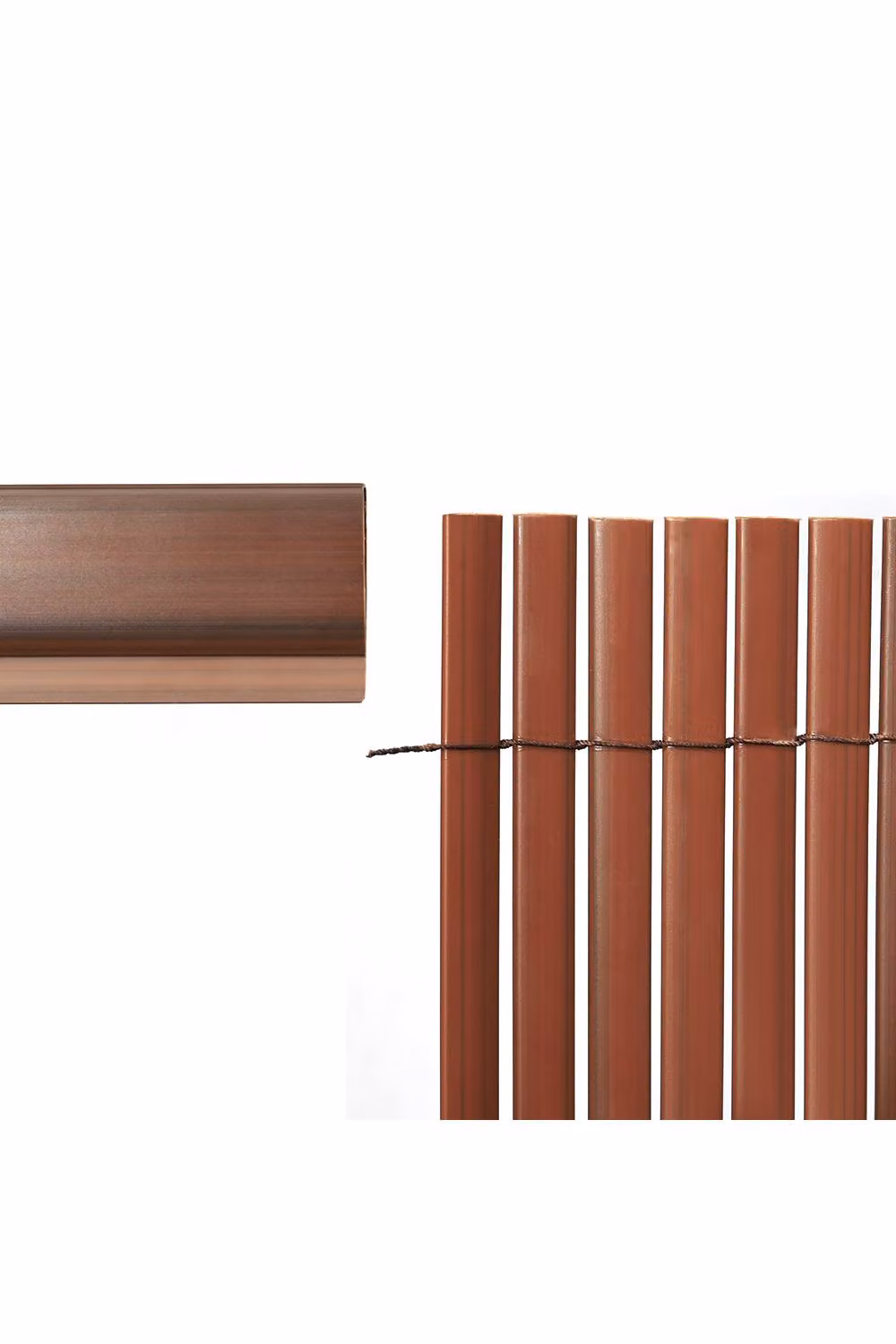 Living and Home 3 Piece Brown PVC Garden Fence Privacy Screen Panel Slat Strips – 2