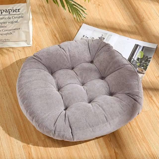 lifeideas Round PP Cotton Seat Cushion in Grey