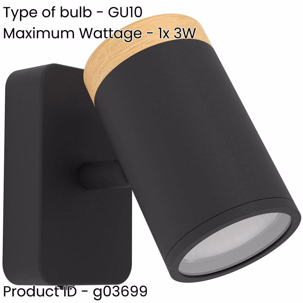 Loops 2 Pack Modern LED Ceiling Spotlight in Black and Brown with Replaceable GU10 Bulbs and IP44 Rating – 2