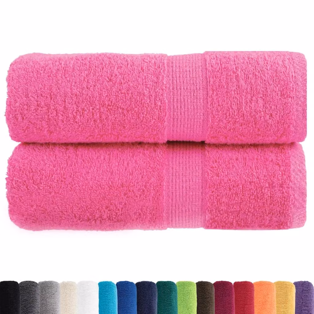 Berkfield Home SOLUND Premium Cotton Soap Towels, Pink, 2 Pack, W/D/H: 30 x 30 x 0 cm, 600 gsm – 2