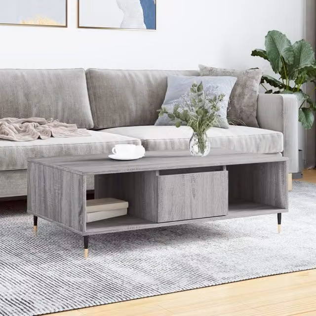Berkfield Home Grey Sonoma Coffee Table, W: 104 cm, D: 60 cm, H: 35 cm – 1