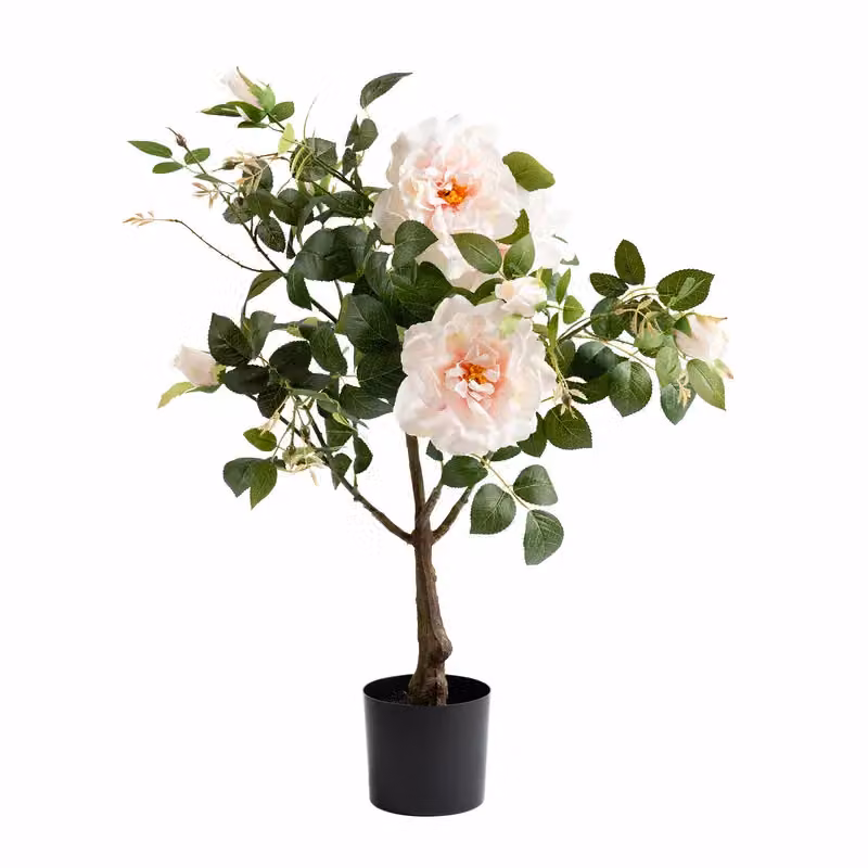 Scottish Everlastings Ltd Pink Real Touch Rose Tree in Green, Height: 75 cm – 3