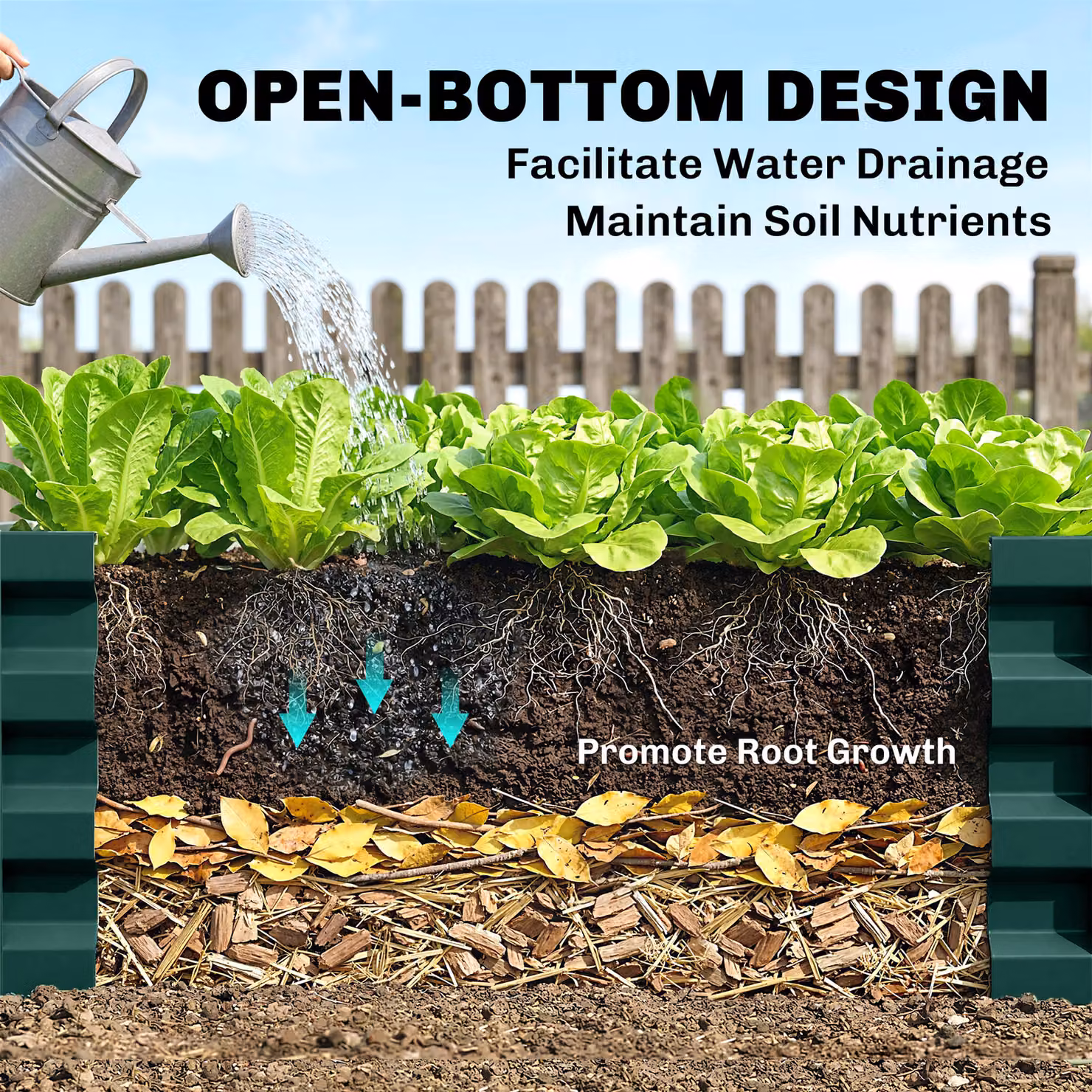 Outsunny Set of 2 Galvanised Steel Raised Garden Beds for Herbs and Vegetables, Green, W: 60 cm, D: 60 cm, H: 30.5 cm – 6