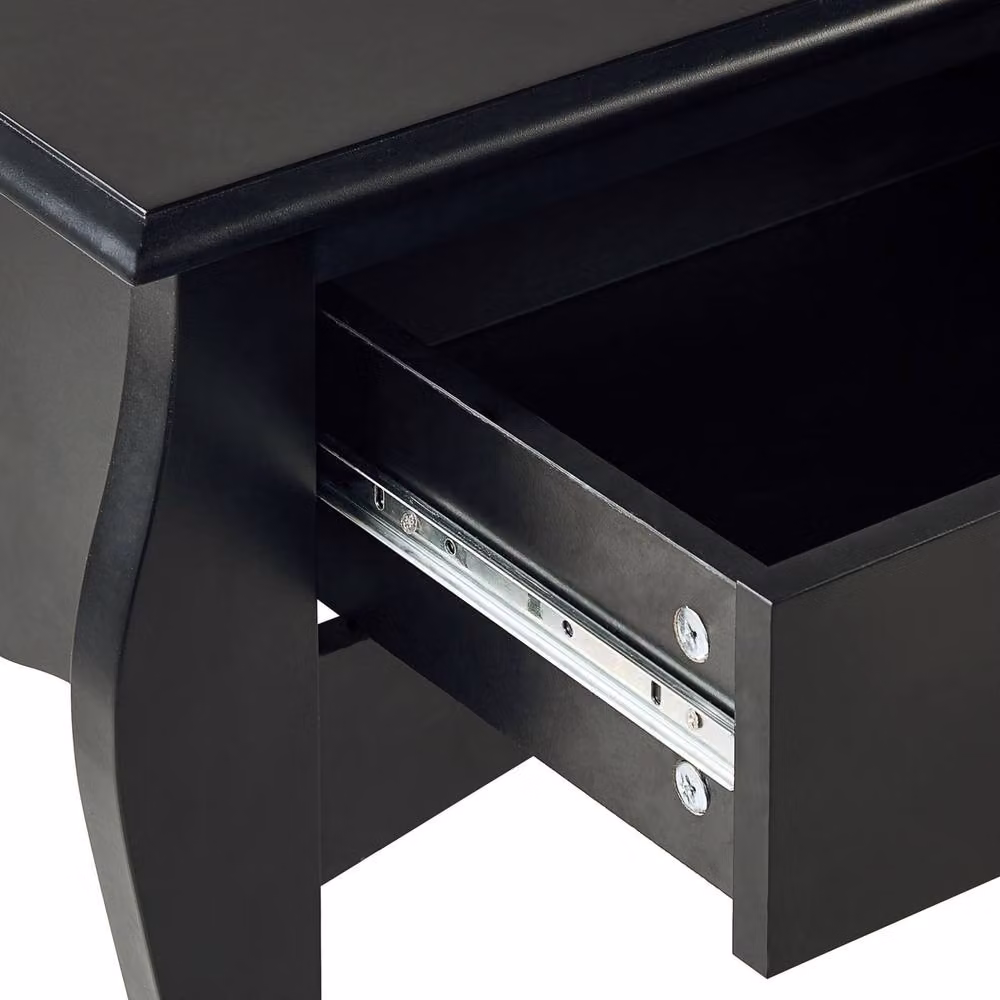 Wyld and Coco Black Vintage Console Table with Two Drawers, W: 100 cm, D: 35 cm, H: 75 cm – 4